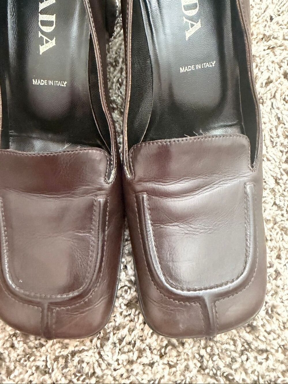 Prada Brown Leather Pumps Size 39 Women - Picture 8 of 16